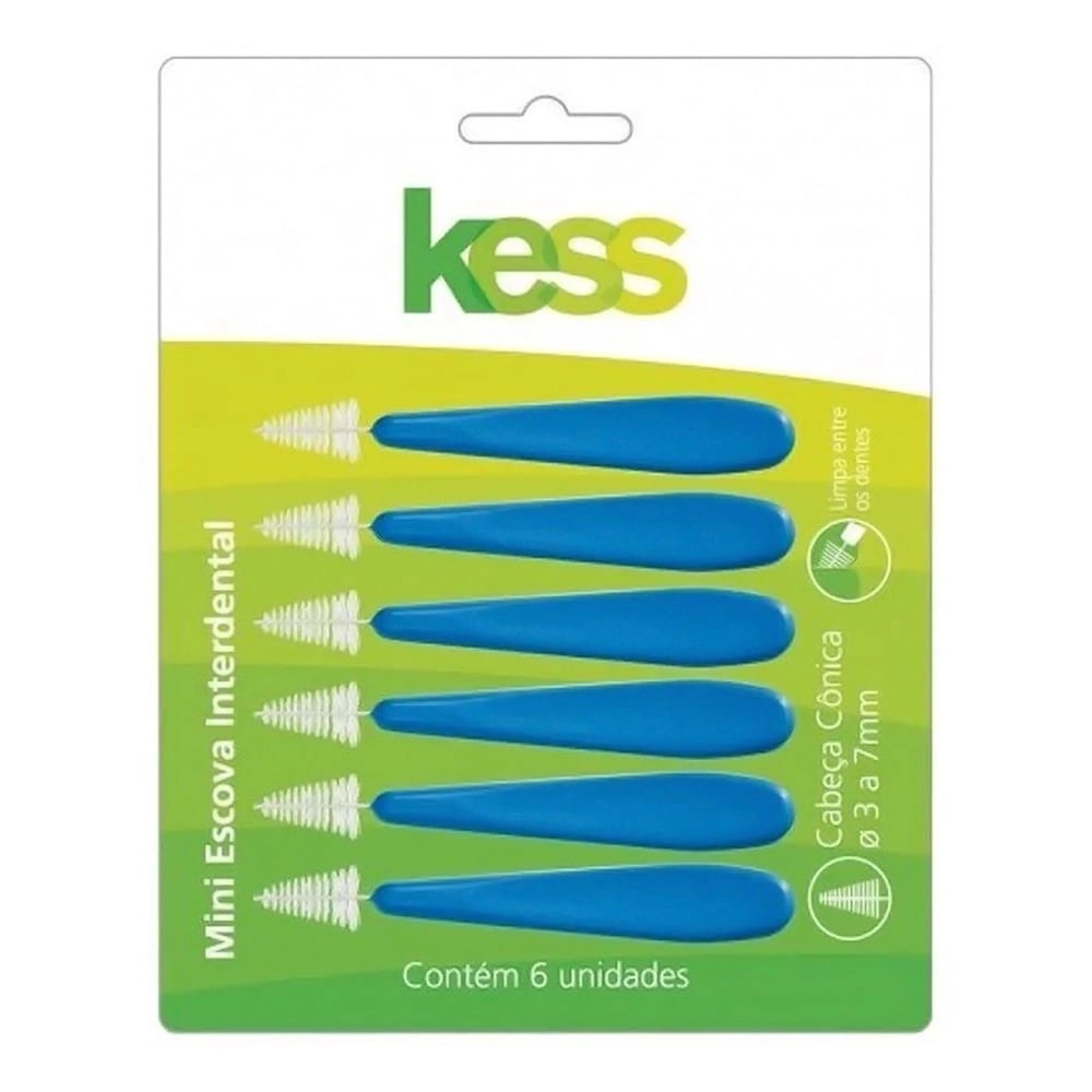 Mini Escova Interdental Cônica 3 a 7mm C/ 6 Unidades Kess 2004