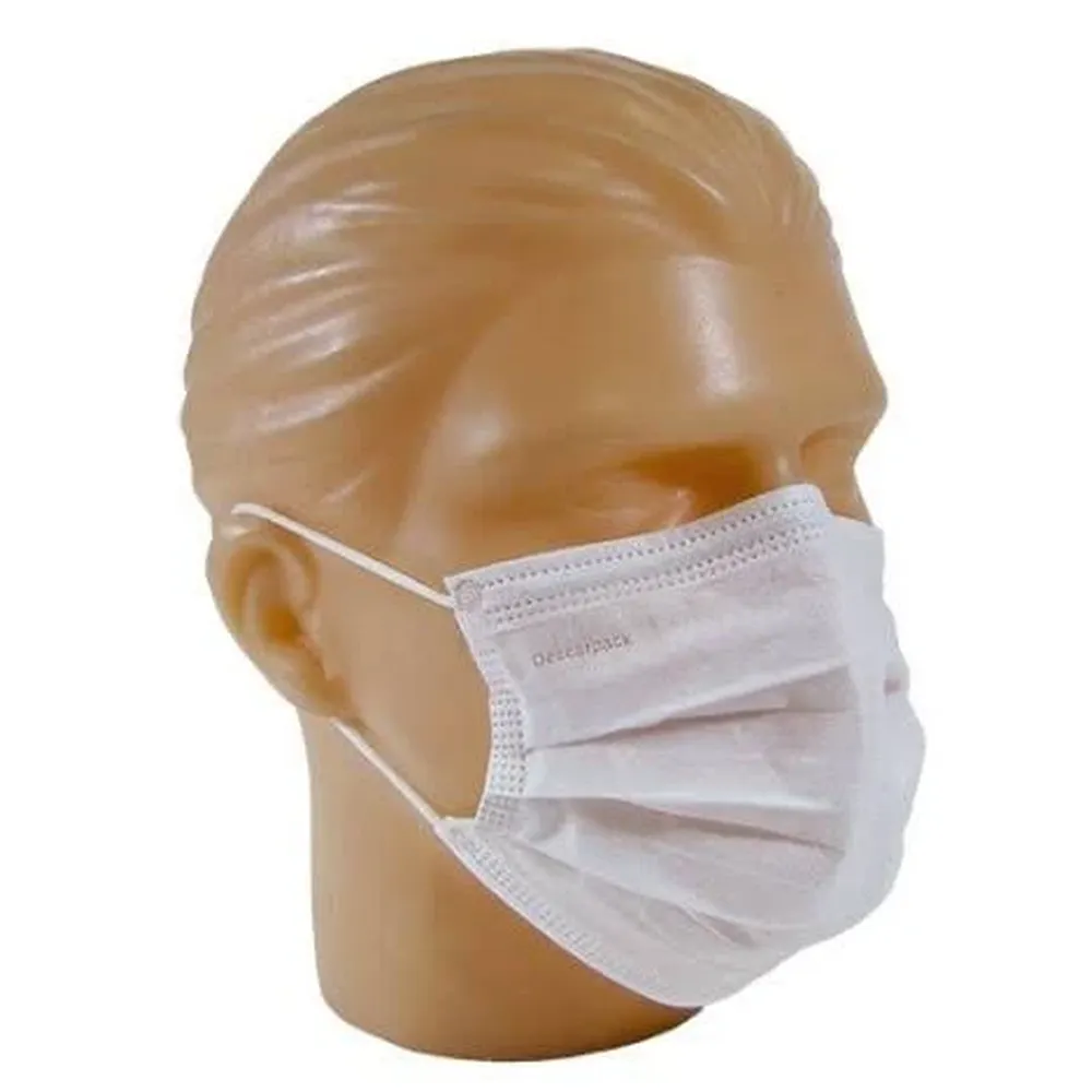 Mascara de Proteçao Tripla Branca c/Elastico pct c/ 50un Descarbox
